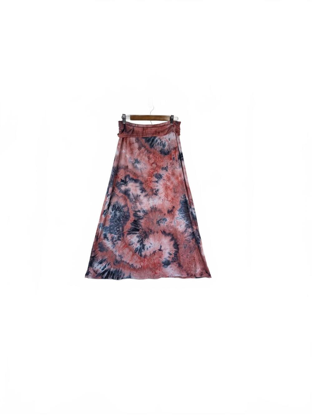 Popana Tie-Dye‎ Boho Maxi Skirt with Fold Over Waistband Size Large